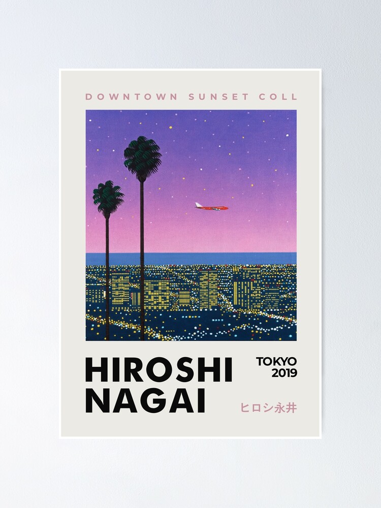 Hiroshi Nagai Downtown Sunset Collection Purple Art Prints 90s