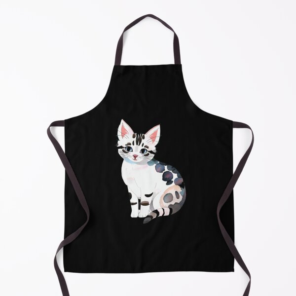 Item preview, watercolor white and dot cat designed and sold by Penpaka.
