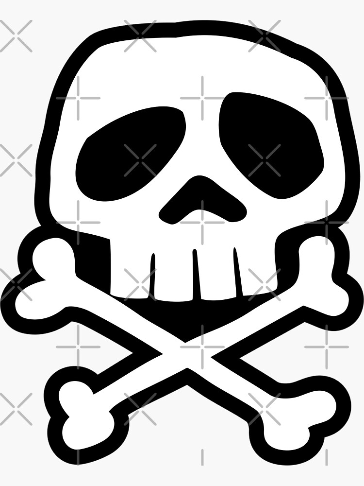 Awesome Punk Rock Cartoon Skull sticker
