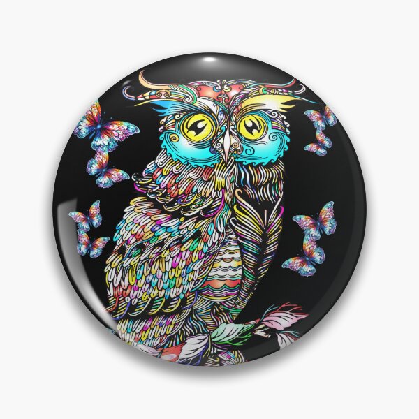 Item preview, Magical Owl and Butterflies, fantasy art designed and sold by LoneAngel.