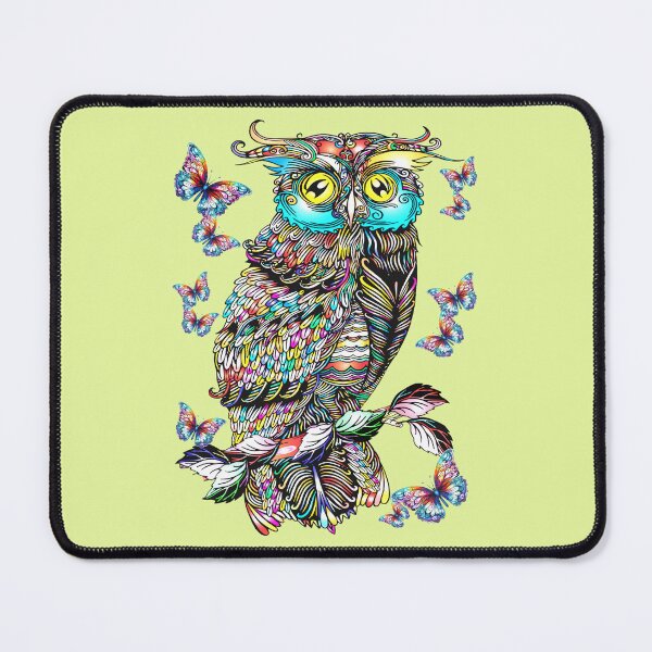 Item preview, Magical Owl and Butterflies, fantasy art designed and sold by LoneAngel.