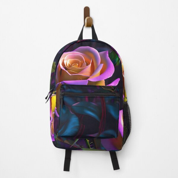Item preview, Bright Purple, Pink, Yellow Roses on a Dark Foliage Background. designed and sold by Image-Caption.