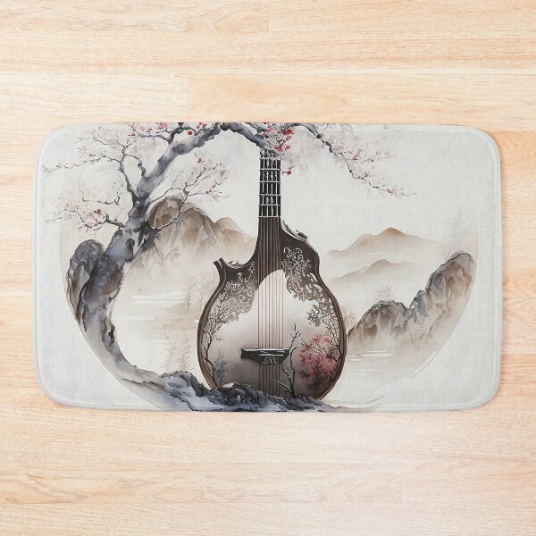 Item preview, traditional japanese guitar- sumi-e painting designed and sold by MaitionDesigns.