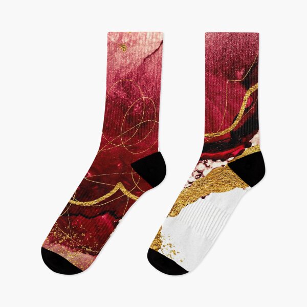 Item preview, Abstract Burgundy Red Gold Geode Print designed and sold by Harman83.