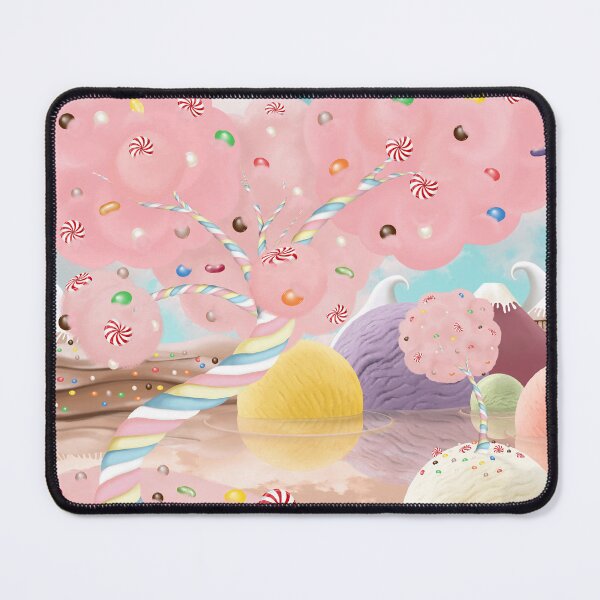 Item preview, Candy land fantasy background. Sweets world landscape. Marshmallow tree, chocolate milk river, ice cream islands designed and sold by likapix.