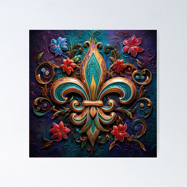 Fleur de lis digital print