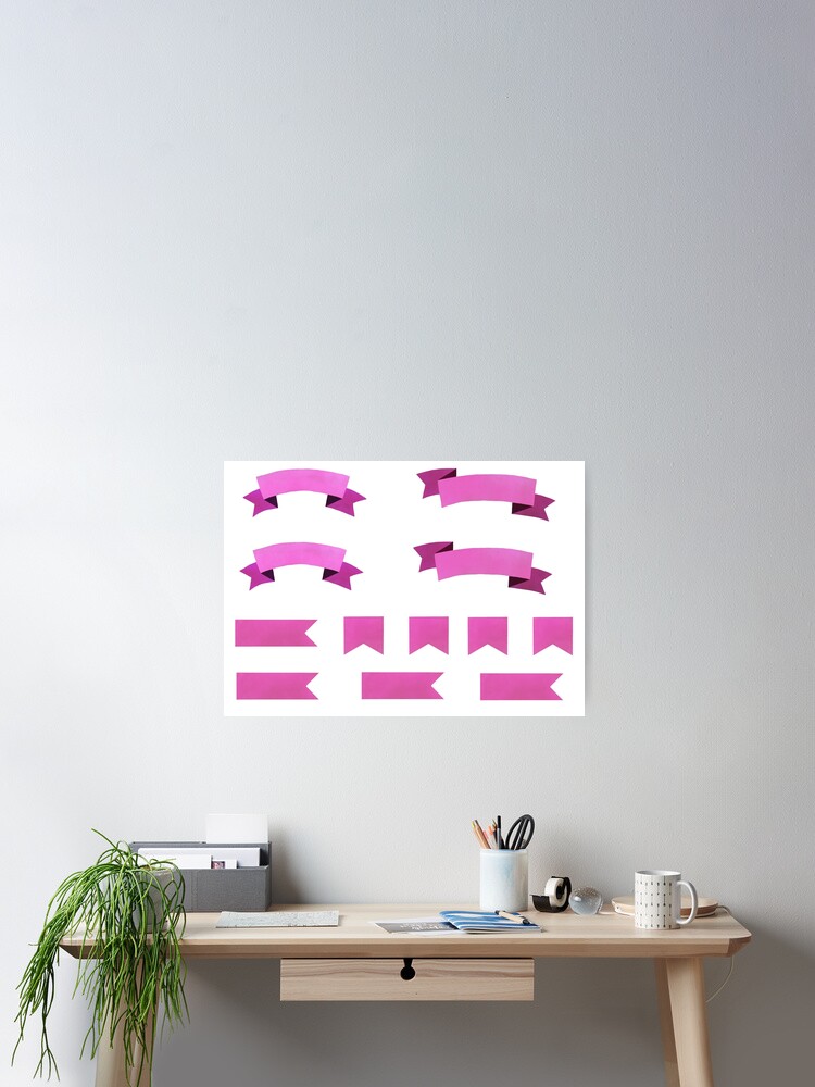 Thumbnail 2 of 3, Poster, Fuchsia headers and flags designed and sold by RuriIbara.