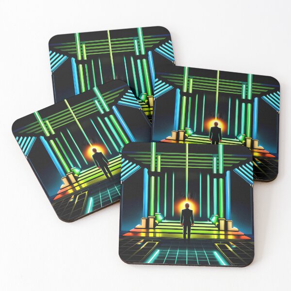 Item preview, Retro neon business man contemplates a world like Tron's. designed and sold by shaynetwright.