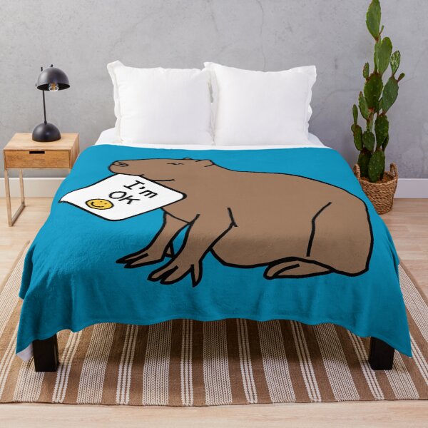Item preview, Capybara says Im OK Animals Positivity Quote designed and sold by ellenhenry.