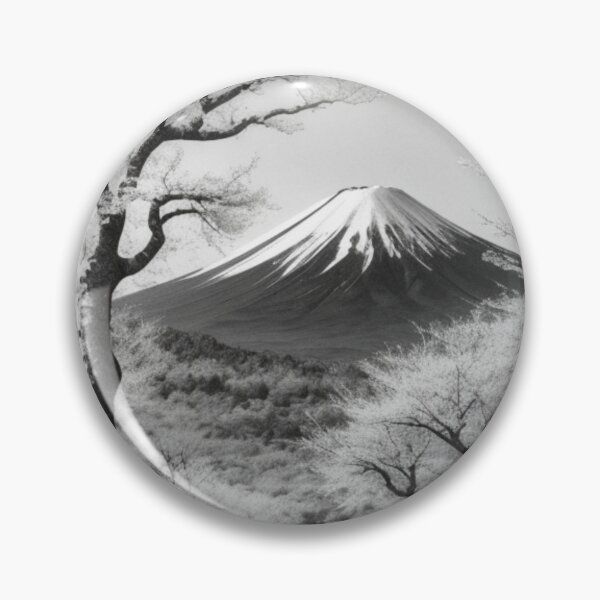 Item preview, Mt. Fuji black and white at cherry blossom season designed and sold by mikaws.