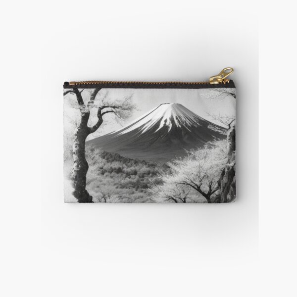 Item preview, Mt. Fuji black and white at cherry blossom season designed and sold by mikaws.