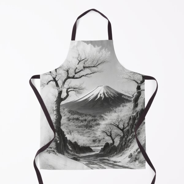 Item preview, Mt. Fuji black and white at cherry blossom season designed and sold by mikaws.