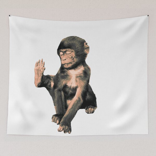 Item preview, Cute little monkey, yoga designed and sold by SalogwynLifeArt.
