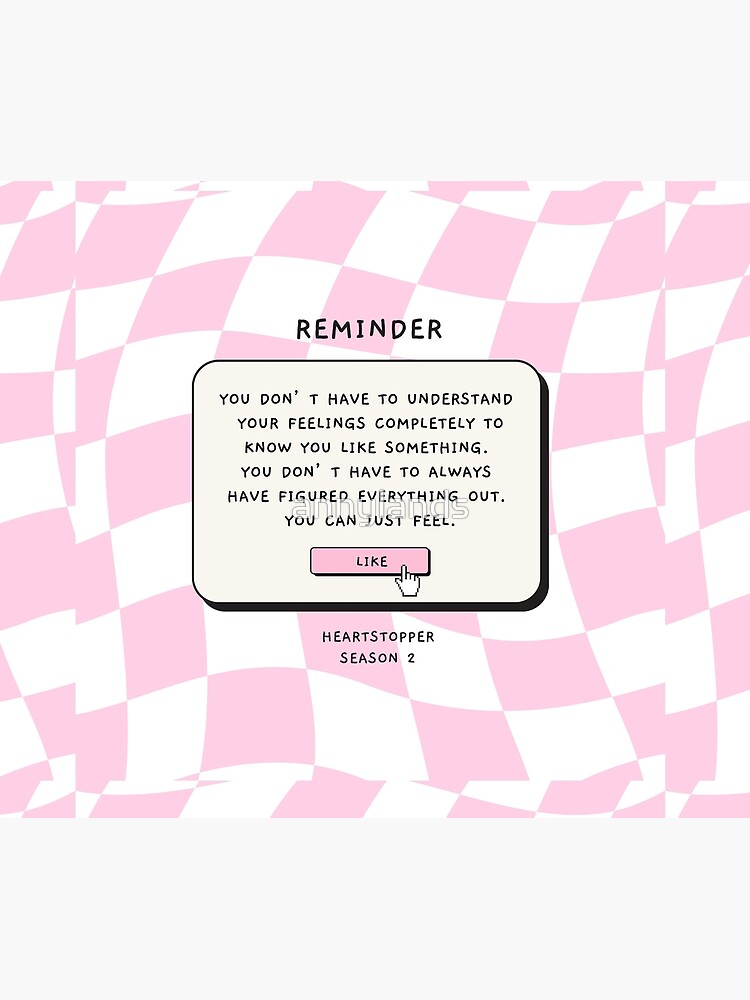 Thumbnail 6 of 6, Comforter, Heartstopper Reminder Quote 90s Style designed and sold by annylands.