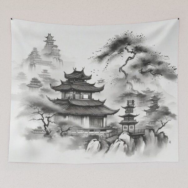 Item preview, Ancient ink wash painting, traditional china designed and sold by mikaws.