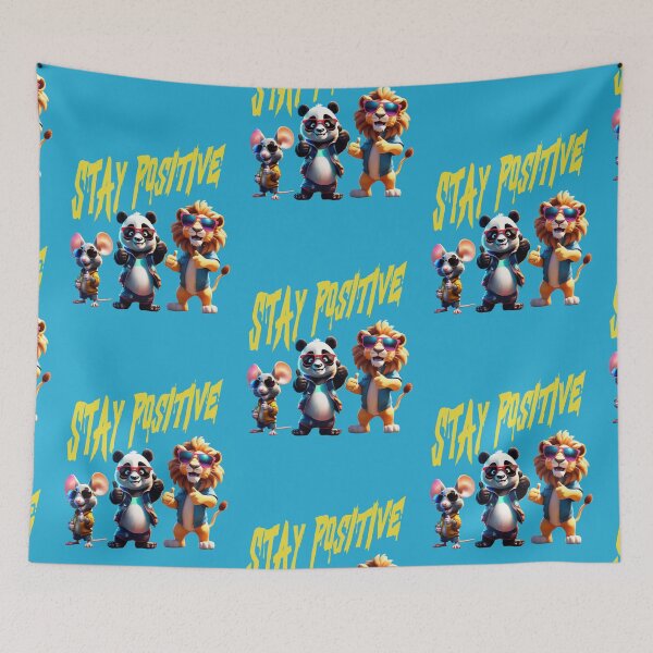 Item preview, a  lion, mouse and panda showing thumbs up designed and sold by Animal world designs.