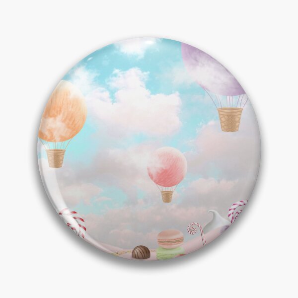 Item preview, Sweets wonderworld landscape. Magic fairytale children illustration. Fantasy Hot Air Balloons on candy landscape designed and sold by likapix.