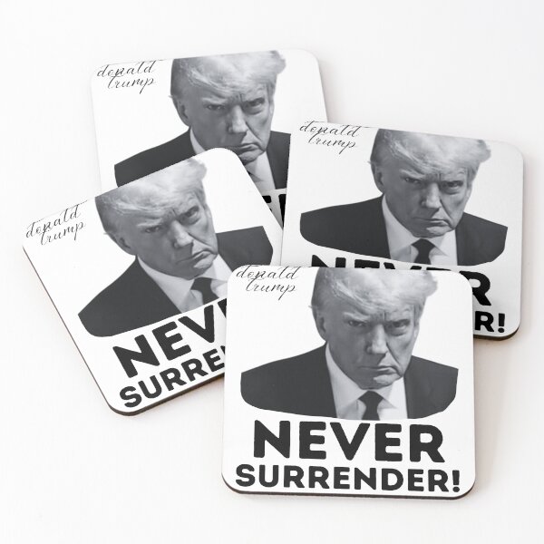 Item preview, Never Surrender trump mugshot designed and sold by ArtfulWhimsy007.