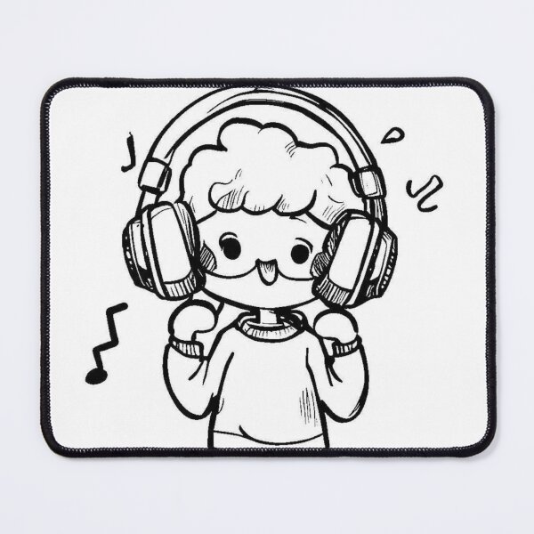 Item preview, Boy Wearing Headphones And Whistles, White Background designed and sold by GALAXY RACERS.