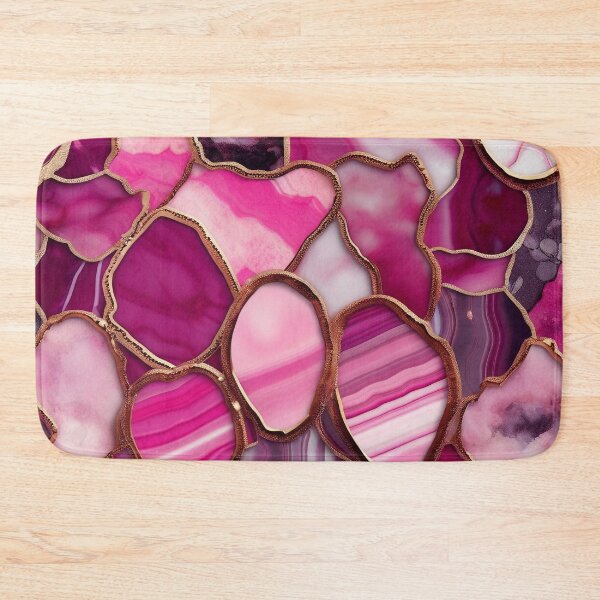 Item preview, Dark Pink Geode Marble with Texture and Gold Flecks  designed and sold by BirdsnStuff.