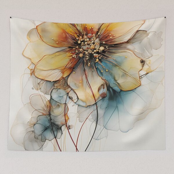 Item preview, Mixed media and alcohol Ink Flower designed and sold by Art by Lilia.