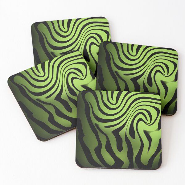 Item preview, Electric Green Spiral Illusions: Monochrome Waves Art designed and sold by PaintbrushPlace.