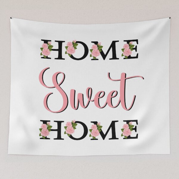 Item preview, HOME SWEETBHOME,  write text with Pink roses designed and sold by Ndli.