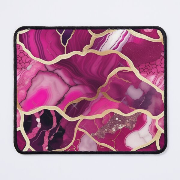 Item preview, Dark Pink Geode Marble with Texture and Gold Flecks  designed and sold by BirdsnStuff.