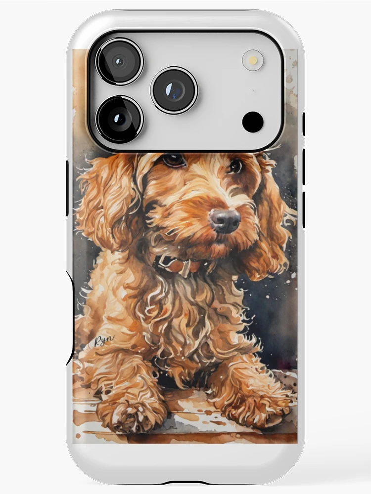 Thumbnail 1 of 4, iPhone Case, Dog in Cap designed and sold by WrenCottage.