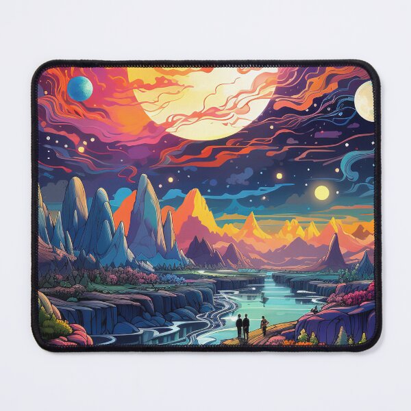 Item preview, Pastel Landscape Colorful Psychedelic Art designed and sold by Trippinink-.