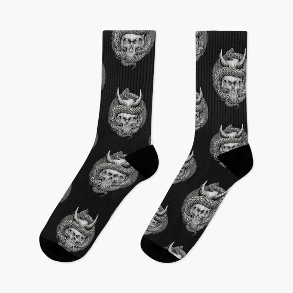 Item preview, THE SKULL AND SNAKE BW designed and sold by mhr24.