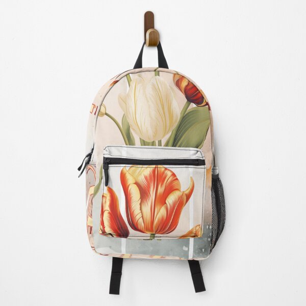 Item preview, Vintage tulip flower design with intricate text and watercollored art background designed and sold by Vindbult.