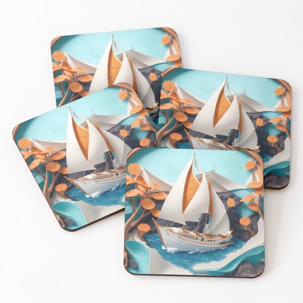 Item preview, Nautical Paper-Cut Art: Sailboat Serenity designed and sold by Ceemko's Vintage Corner.