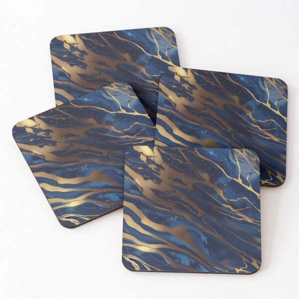 Item preview, Dark Blue Marble with Gold Flecks designed and sold by BirdsnStuff.