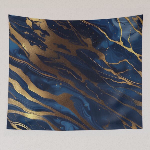 Item preview, Dark Blue Marble with Gold Flecks designed and sold by BirdsnStuff.