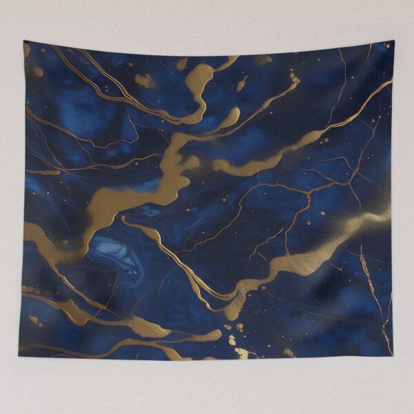 Item preview, Dark Blue Marble with Gold Flecks designed and sold by BirdsnStuff.