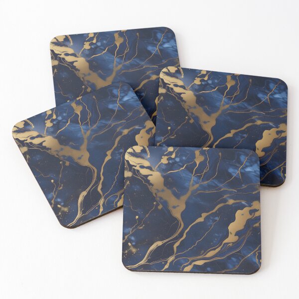 Item preview, Dark Blue Marble with Gold Flecks designed and sold by BirdsnStuff.