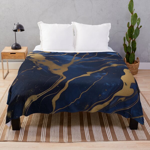 Item preview, Dark Blue Marble with Gold Flecks designed and sold by BirdsnStuff.