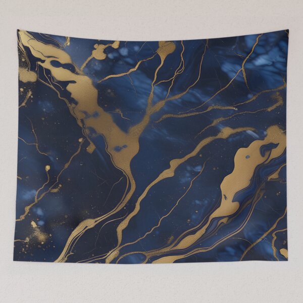 Item preview, Dark Blue Marble with Gold Flecks designed and sold by BirdsnStuff.