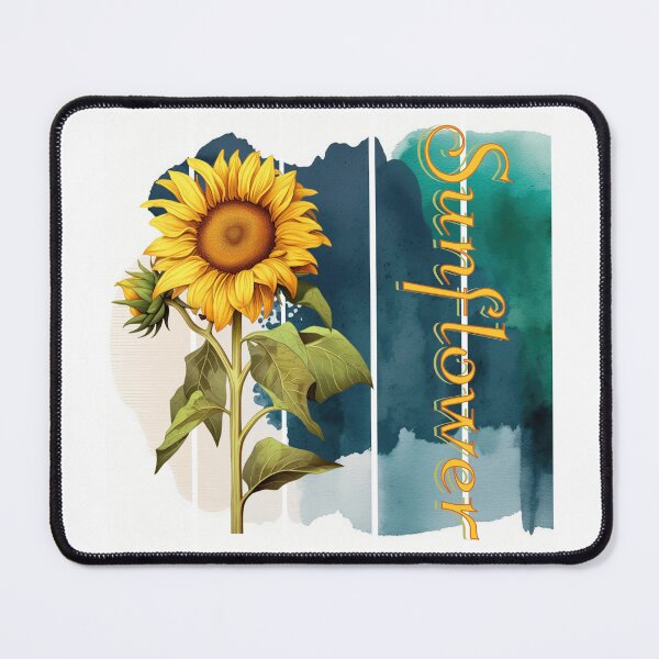 Item preview, A beautiful design with a vintage Sunflower and intricate text.  Background with watercolor art designed and sold by Vindbult.