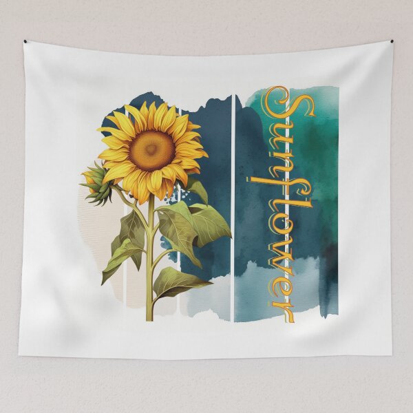Item preview, A beautiful design with a vintage Sunflower and intricate text.  Background with watercolor art designed and sold by Vindbult.