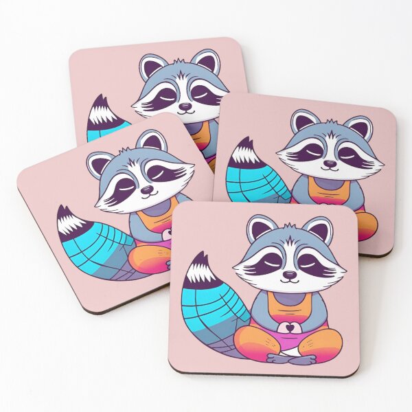 Item preview, Kawaii Raccoon Doing Yoga  designed and sold by Gilyglo.