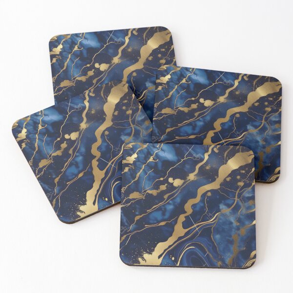 Item preview, Dark Blue Marble with Gold Flecks designed and sold by BirdsnStuff.