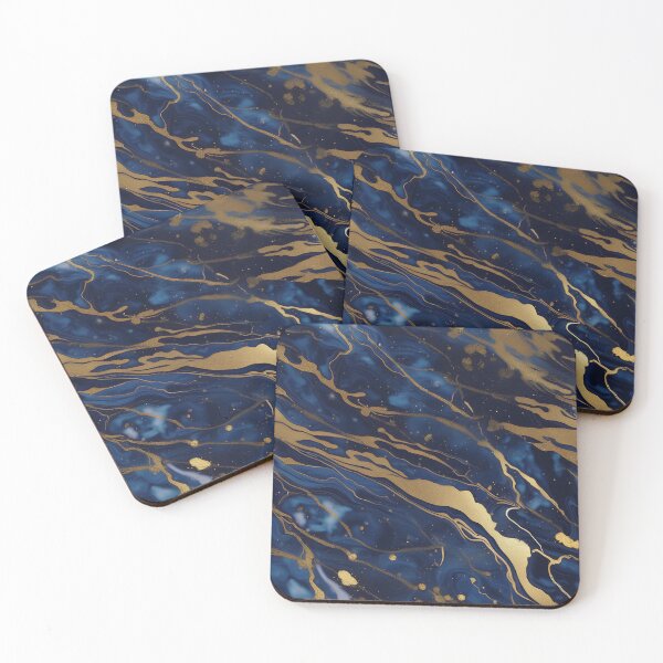 Item preview, Dark Blue Marble with Gold Flecks designed and sold by BirdsnStuff.