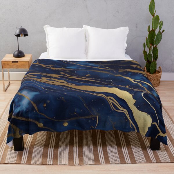 Item preview, Dark Blue Marble with Gold Flecks designed and sold by BirdsnStuff.