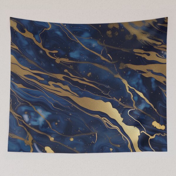 Item preview, Dark Blue Marble with Gold Flecks designed and sold by BirdsnStuff.