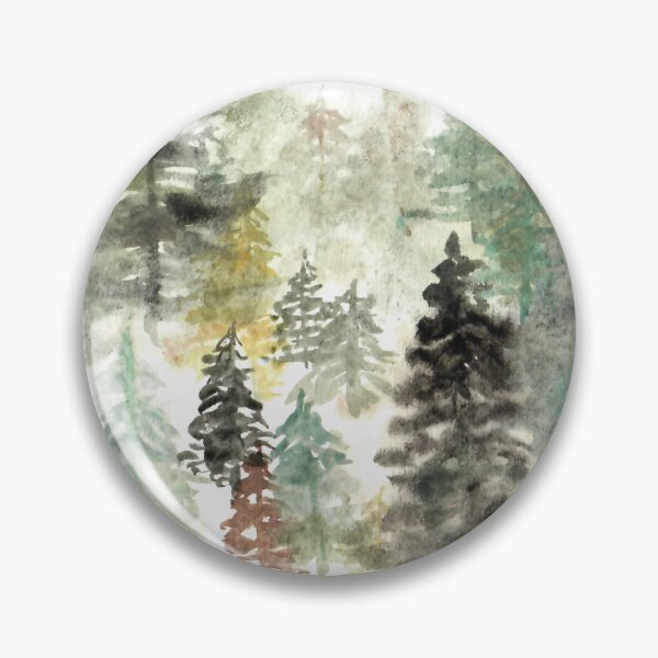 Item preview, Watercolor Forest Trees Green designed and sold by Khardgrove.