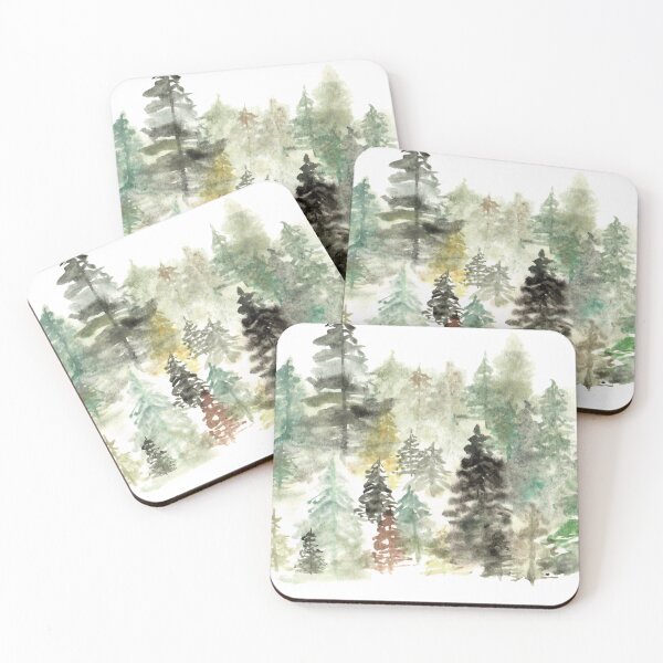 Item preview, Watercolor Forest Trees Green designed and sold by Khardgrove.