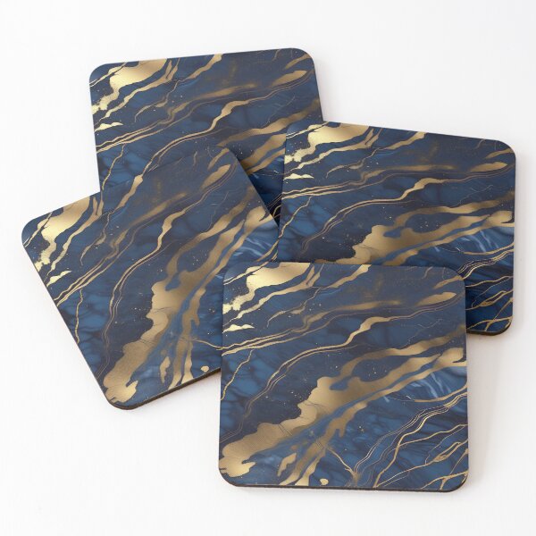 Item preview, Dark Blue Marble with Gold Flecks designed and sold by BirdsnStuff.