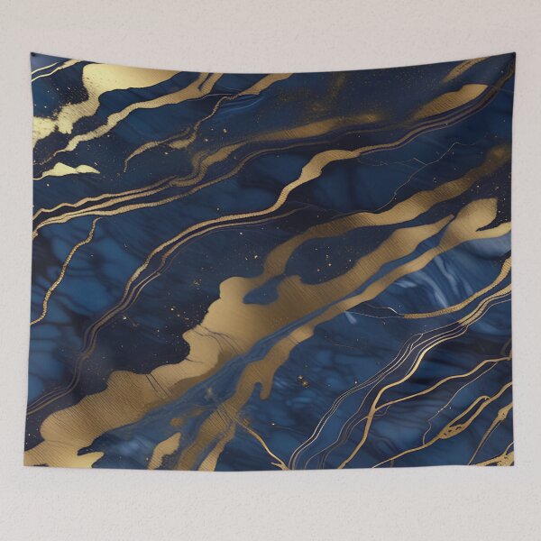 Item preview, Dark Blue Marble with Gold Flecks designed and sold by BirdsnStuff.